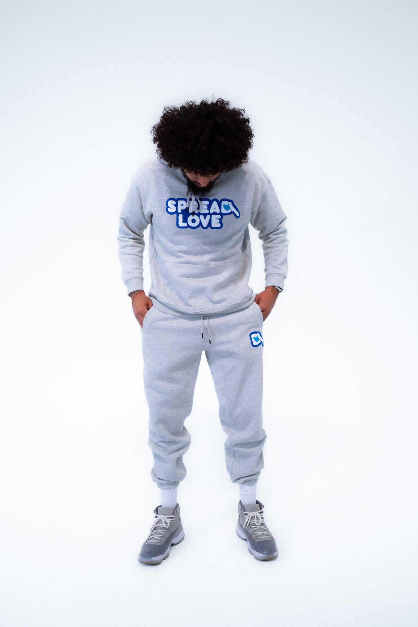 Concrete Blue Spread Love Sweatpants